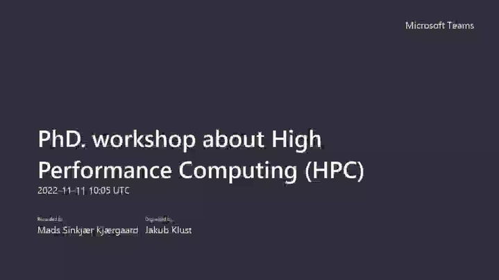 Thumbnail for channel RUC HPC Centre