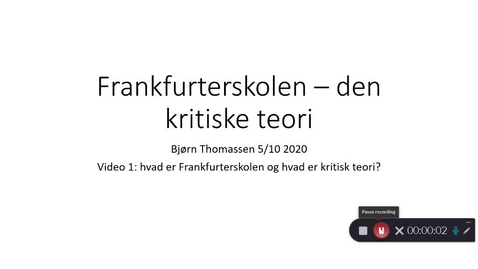 Thumbnail for Video 1 Frankfurterskolen