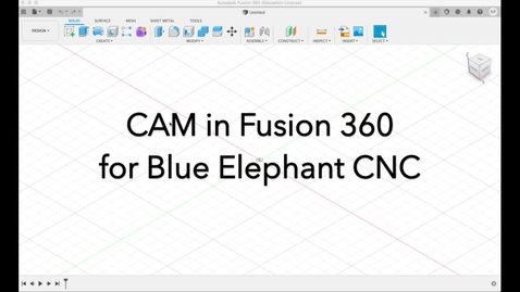 Thumbnail for CAM in Fusion 360 for Blue Elephant full sheet CNC mill