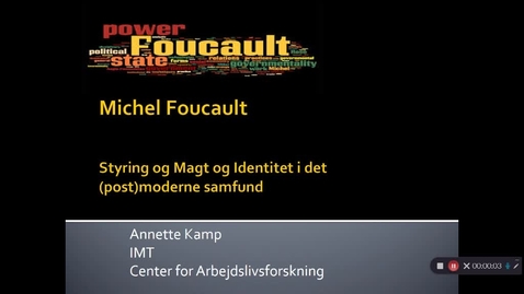 Thumbnail for Video 3 Foucault, Biopolitik og governmentality