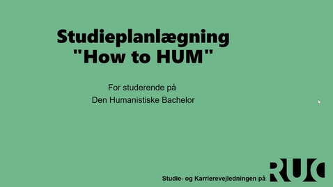 Thumbnail for HUMBACH Studieplanlægning med Jacqueline