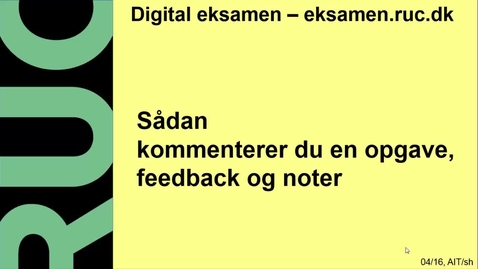 Thumbnail for Digital Eksamen: Kommentering