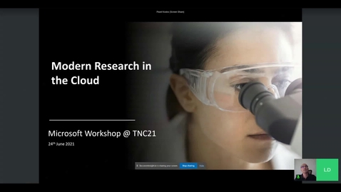Thumbnail for Microsoft workshop Modern research in the Cloud