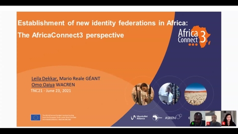 Thumbnail for Establishment of new identity federations in Africa: the AfricaConnect3 perspective