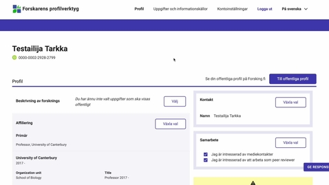 Thumbnail for Använd vyn Uppgifter och informationskällor