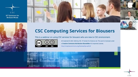 Thumbnail for Webinar: CSC computing services for biousers 1.2.2022