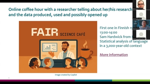 Thumbnail for Topical issues on data management trainings and CSC service catalog (short talk at CSC Research User Support Coffee 10.9.2025)