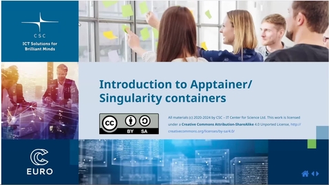 Thumbnail for 10. Containers and Apptainer (Lecture)