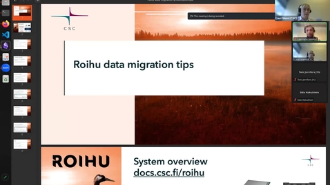 Thumbnail for Roihu data migration tips (short talk at CSC Research User Support Coffee 6.5.2026)