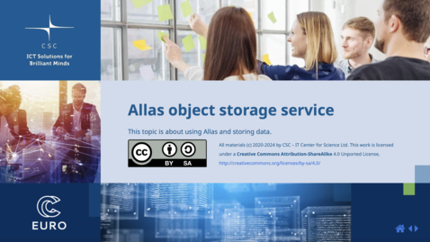 Thumbnail for 7. Allas Object Storage Service (Lecture)