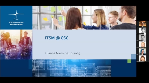 Thumbnail for BoF - IT Service Management at CSC