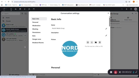 Thumbnail for Breakout Room menu is hidden behind Conversation settings