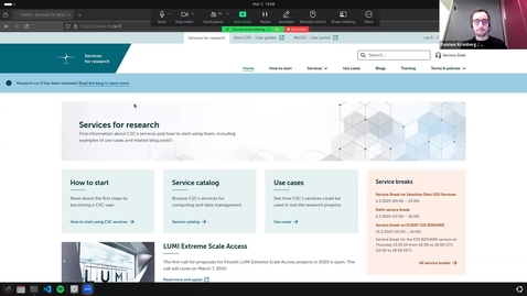 Thumbnail for research.csc.fi update (short talk at CSC Research User Support Coffee)