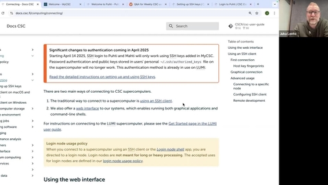Thumbnail for Upcoming change in ssh login to Puhti and Mahti (short talk at CSC Research User Support Coffee)