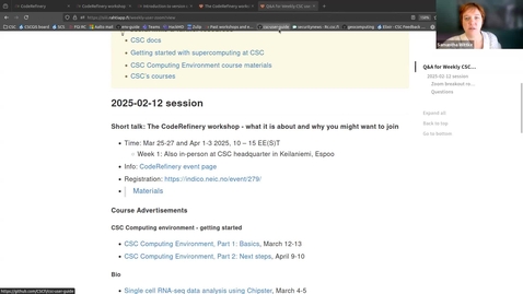 Thumbnail for CodeRefinery workshop 2025 (Short talk at CSC Research User Support Coffee  12.2.2025)