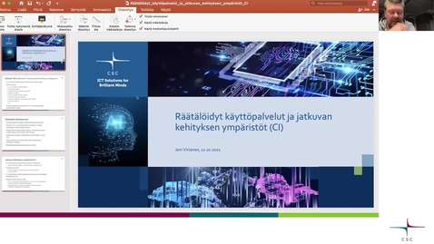 Thumbnail for Räätälöidyt käyttöpalvelut ja jatkuvan kehityksen ympäristöt – Joni Virtanen