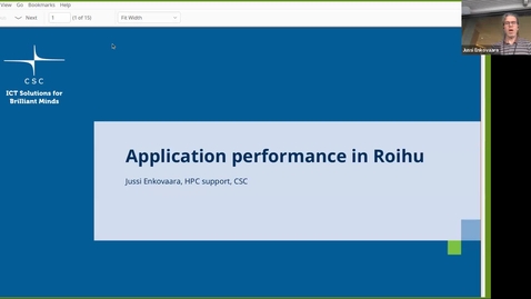 Thumbnail for Application performance in Roihu (short talk at CSC Research User Support Coffee )