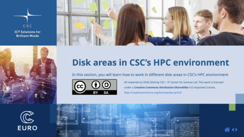 Thumbnail for 3. Disk areas in CSC's HPC environment (Lecture)