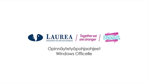 Thumbnail for Opinnäytetyöpohjaohjeet Windows Officelle