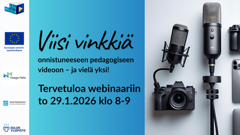 Thumbnail for Viisi vinkkiä onnistuneeseen pedagogiseen videoon - ja vielä yksi!