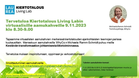 Thumbnail for 9.11. Kiertotalous Living Labin aamukahvit Michaela Ramm-Schmidt WhyCo