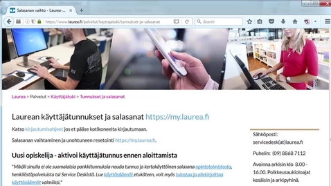 Thumbnail for Käyttäjätunnuksen aktivointi MyLaureassa