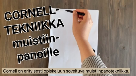Thumbnail for Cornell - Työskentely- ja oppimisvinkki
