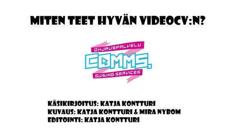 Thumbnail for Millainen on hyvä video-cv?