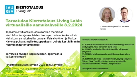 Thumbnail for 8.2. Kiertotalous Living Labin aamukahvit tuuppauksen rooli kestävän huomisen rakentamisessa_Markus Kanerva