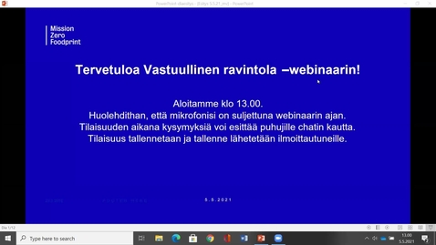 Thumbnail for Mission Zero Foodprint - Vastuullinen ravintola webinaari 5.5.2021