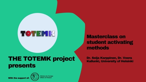 Thumbnail for TOTEMK Masterclass Student activation, Seija &amp; Veera