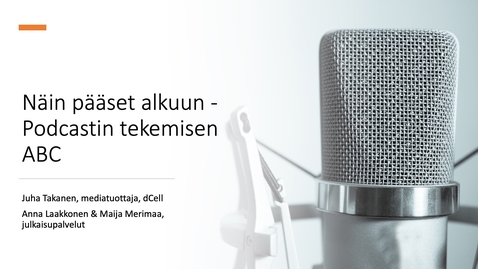 Thumbnail for Aamuklinikka 21.3.2023: Näin pääset alkuun - Podcastin tekemisen ABC 