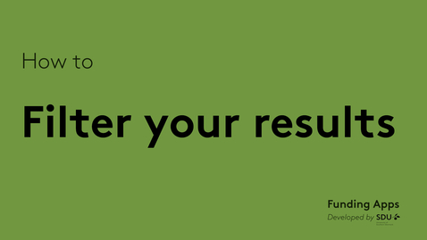 Thumbnail for Funding Apps - Filter your search