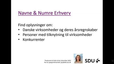 Thumbnail for Navne &amp; Numre Erhverv