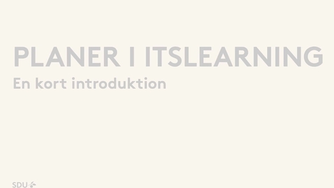 Thumbnail for Intro til planer i itslearning - med undertekster