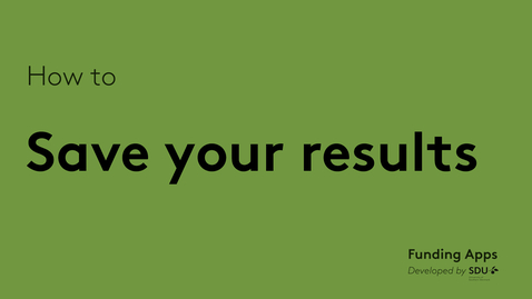Thumbnail for Funding Apps - Save your results