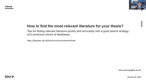 Thumbnail for Business Literature Search - recording 22/1-2025