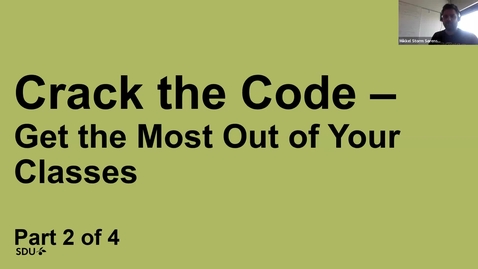 Thumbnail for Crack the Code to Study Techniques. Part 2: Get the Most Out of Your Classes