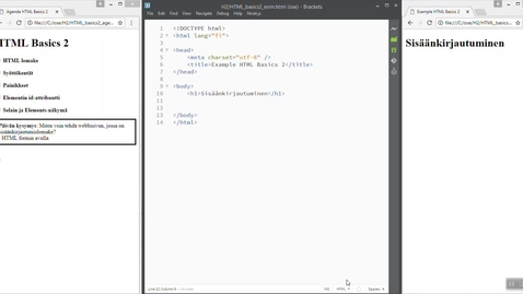 Thumbnail for 02 HTML Basics 2 (Login-lomake)