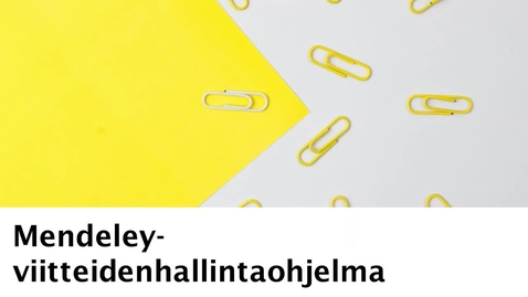 Thumbnail for Mendeley-viitteidenhallintaohjelma