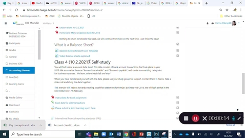 Thumbnail for Business Processes / Accounting, self-study assignment on 10.2.2021