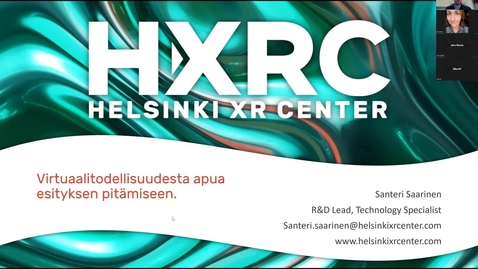 Thumbnail for Virtuaalitodellisuudesta apua esityksen pitämiseen, Santeri Saarinen, Metropolia