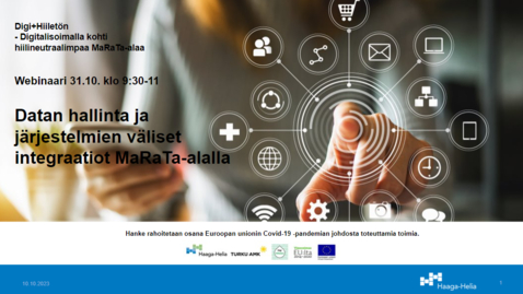 Thumbnail for Datanhallinta ja järjestelmien väliset integraatiot MaRaTa-alalla - Webinaari 31.10.2022