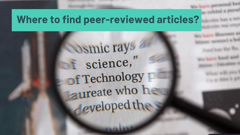Thumbnail for Where to find peer-reviewed articles?