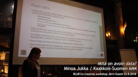 Thumbnail for Blue Minna Jukka Mitä on avoin data?  workshop 1 Järvi-Suomi 23.8.2018