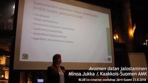Thumbnail for Blue Minna Jukka, Kaakkois-Suomen amk: Avoimen datan jalostaminen WS1 Järvi-Suomi