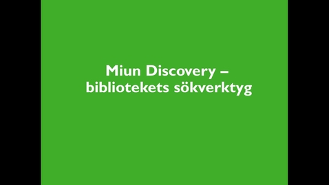 Thumbnail for Miun Discovery