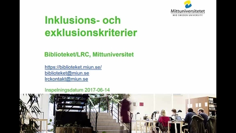 Thumbnail for Inklusions- och exklusionskriterier
