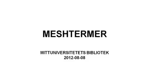 Thumbnail for MeSH-termer