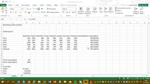 Thumbnail for Excel 2016: taulukon ulkoasun muotoilu